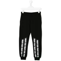 philipp plein junior pantalon de jogging à bandes logos - noir