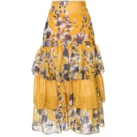 bambah jupe volantée à fleurs - jaune