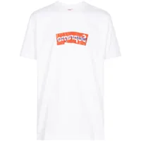 supreme x cdg shirt t-shirt à logo box - blanc