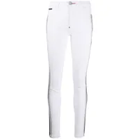 philipp plein jean skinny à rayures - blanc