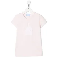 lanvin enfant t-shirt à logo brodé de sequins - rose