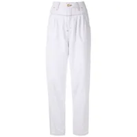 amapô jean à taille haute et pinces - blanc