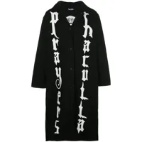 haculla veste longue imprimée à capuche - noir