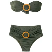 brigitte bikini bandeau à détail de boucle - vert