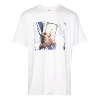 supreme t-shirt à patch photographique bible - blanc