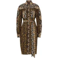 burberry robe-chemise courte à motif animalier - marron