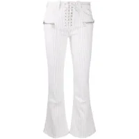 unravel project pantalon évasé à rayures - blanc