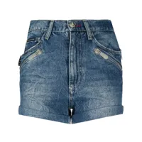 philipp plein short en jean à poches multiples - bleu