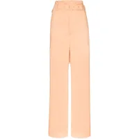 low classic pantalon à taille haute ceinturée - orange