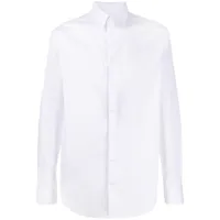 giorgio armani chemise longue à ourlet arrondi - blanc