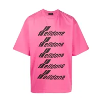 we11done t-shirt oversize à logo imprimé - rose