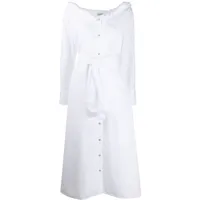 kenzo robe mi-longue à taille nouée - blanc