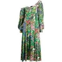 natasha zinko robe asymétrique à fleurs - vert