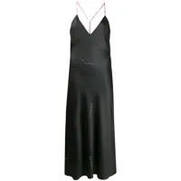 natasha zinko robe mi-longue à design patchwork - noir