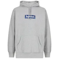 supreme hoodie à logo box bandana - gris