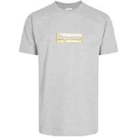 supreme t-shirt bling box à logo imprimé - gris