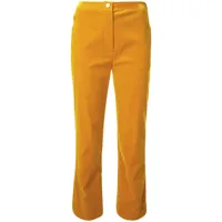 chanel pre-owned pantalon droit en velours - jaune