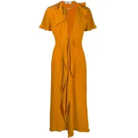 victoria beckham robe mi-longue à décolleté plongeant - jaune
