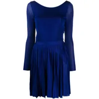 christian dior pre-owned robe courte à design plissé pre-owned - bleu