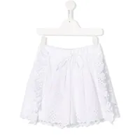 alberta ferretti kids embroidered ruffled shorts - blanc