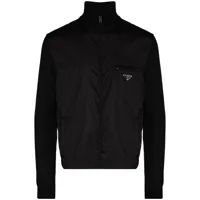 prada veste zippée à plaque logo - noir