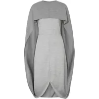 burberry robe mi-longue à cape superposée - gris