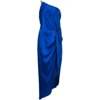 michelle mason robe mi-longue asymétrique à une épaule - bleu