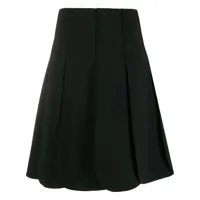 valentino garavani jupe évasée à design plissé - noir