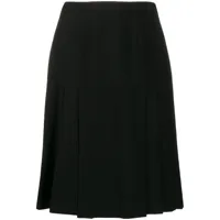 chanel pre-owned jupe mi-longue à design plissé - noir