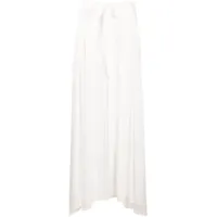 ann demeulemeester jupe plissée à taille nouée - blanc