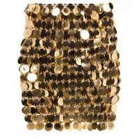 rabanne minijupe ajustée brodée de sequins - or