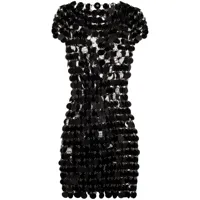 rabanne robe courte à design structuré - noir
