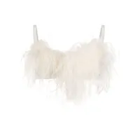 gilda & pearl soutien-gorge esme à détail de plumes - blanc