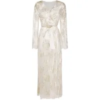 gilda & pearl robe de chambre reverie à effet de transparence - blanc