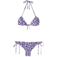 amir slama bikini à motif léopard - violet
