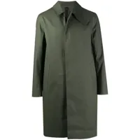 mackintosh manteau oxford à simple boutonnage - vert