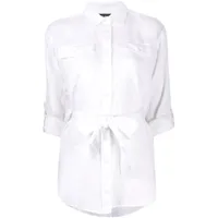 lauren ralph lauren chemise à taille ceinturée - blanc