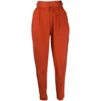 issey miyake pre-owned pantalon ample à taille haute - orange