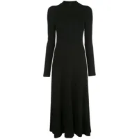 rosetta getty robe mi-longue à col roulé zippé - noir