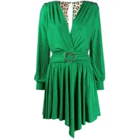philipp plein robe courte à col v profond - vert