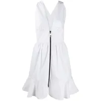 louis vuitton pre-owned robe zippée à fronces - blanc