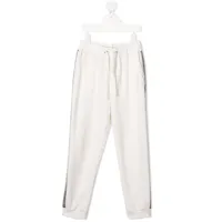 andorine pantalon de jogging à rayures latérales - blanc