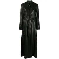 nanushka robe longue à taille ceinturée - noir