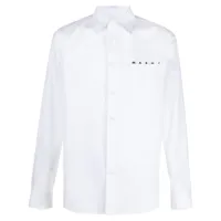 marni chemise à logo imprimé - blanc
