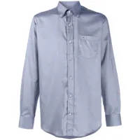 paul & shark chemise à logo brodé - bleu