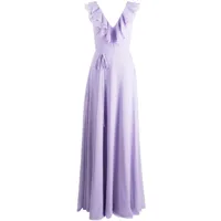 marchesa notte bridesmaids robe longue à volants - violet