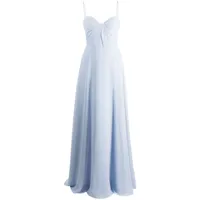 marchesa notte bridesmaids robe longue à détail torsadé - bleu