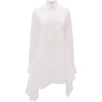 jw anderson robe-chemise asymétrique à détail de plastron - blanc