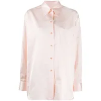 mm6 maison margiela chemise plissée à motif graphique - rose