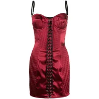 dolce & gabbana robe courte à détail de laçage - rouge